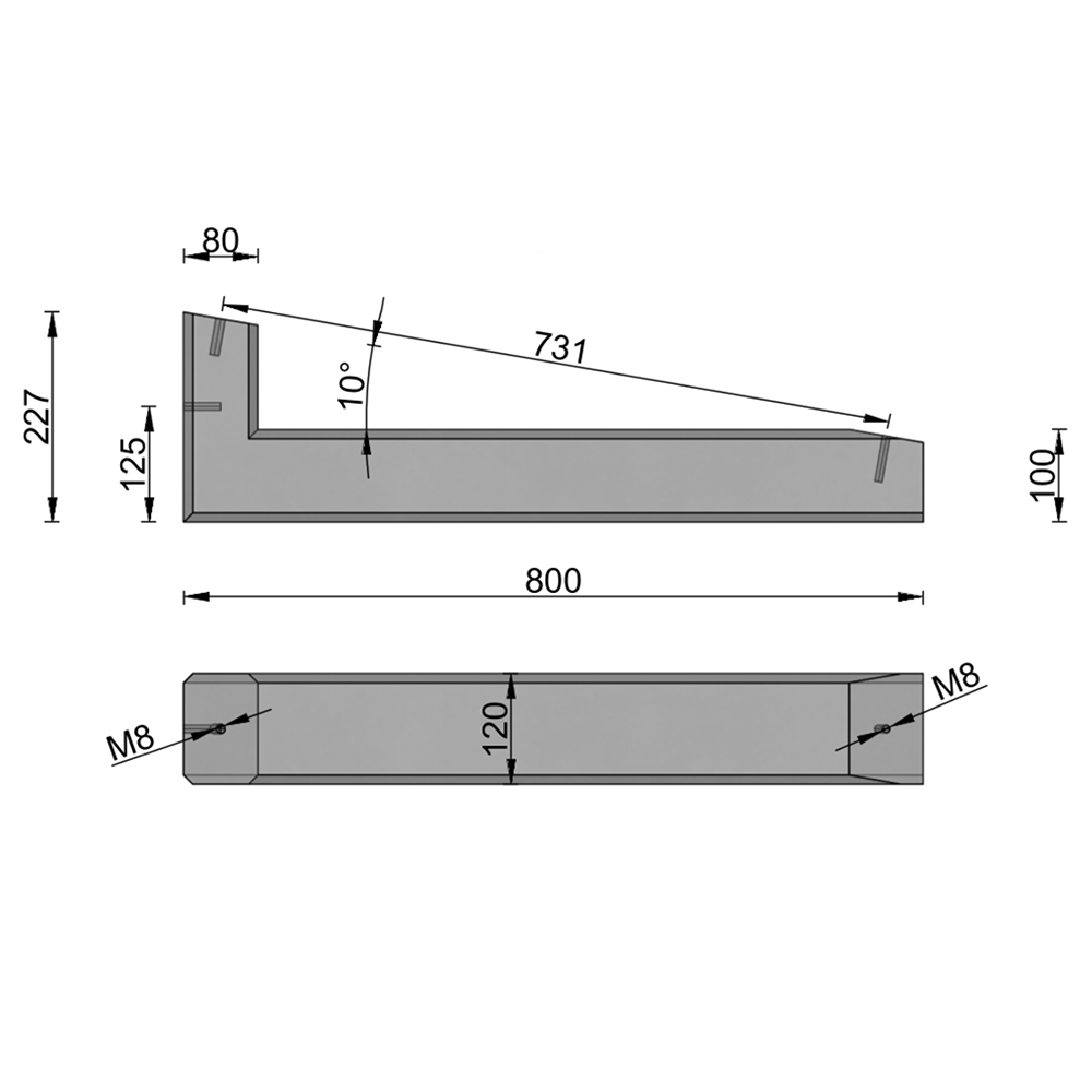 1 Betonsockel mit Mittelklemmen